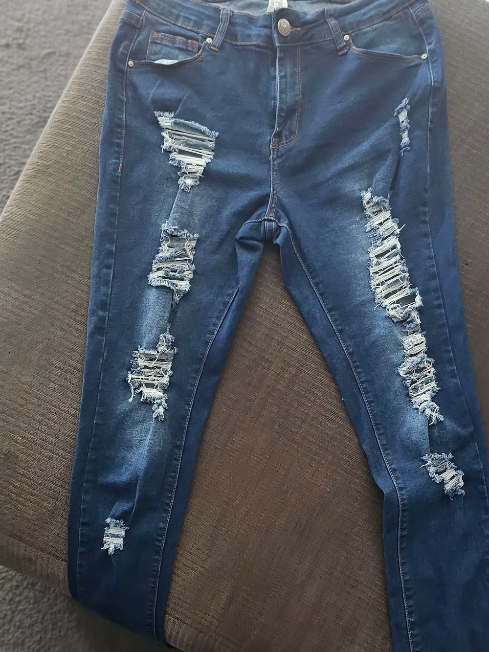 Source Unknown Dark Blue Ripped Skinny Jeans